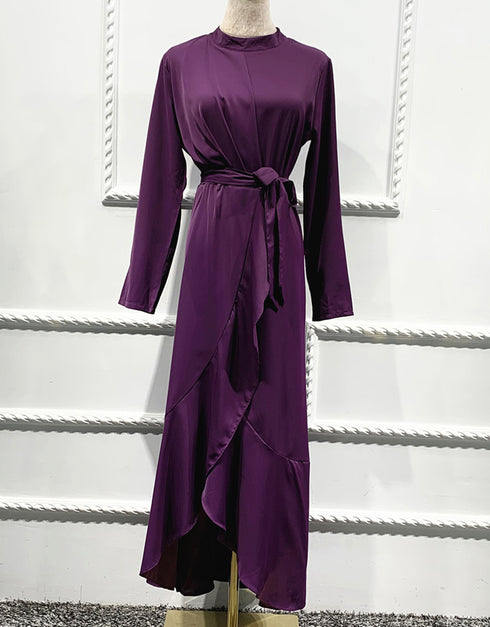 Ruffled Abaya with Belt for Women in Dubai and America